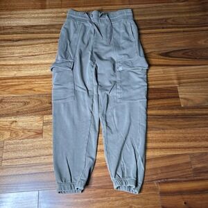 Olive Green‎ baggy Cargo Joggers Drawstring Waist Utility Pockets Casual Pants